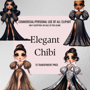 Elegant Chibi Clipart (15 Images)