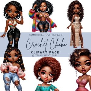 Crochet Chibi Clipart (60 Images)