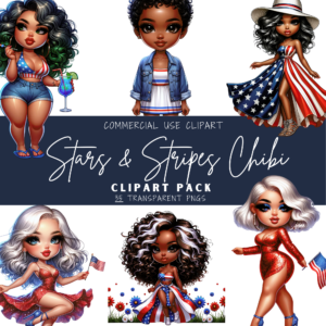 Stars & Stripes Chibi Clipart (35 Images)