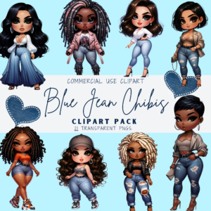 Blue Jeans Chibi Clipart (21 Images)