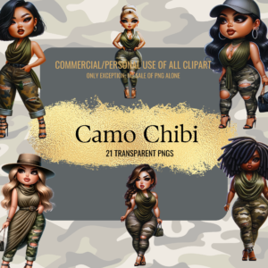 Camo Chibi Clipart (21 Images)