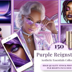 Purple Aesthetic Stock Photo Bundle | 150 Curated Images for Blogs, Brands & Socials | Commercial Use Included